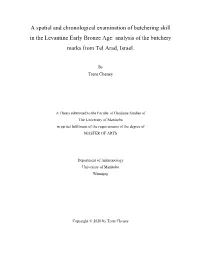 Analysis of the Butchery Marks from Tel Arad, Israel