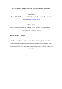 Career Planning and Development in Elite Sport: an AFL Perspective