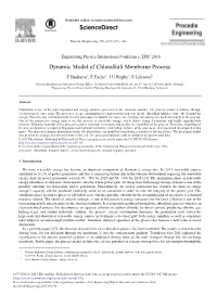 Dynamic Model of Chloralkali Membrane Process