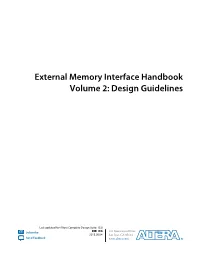 External Memory Interface Handbook Volume 2: Design Guidelines