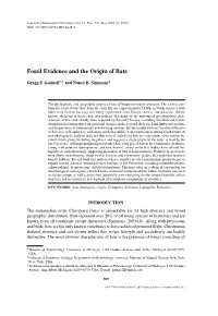 Fossil Evidence and the Origin of Bats