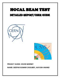 HGCAL BEAM TEST Detailed Report/User GUIDE