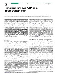 Historical Review: ATP As a Neurotransmitter
