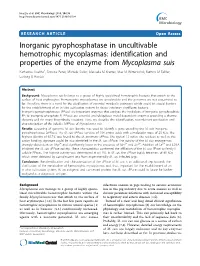 Identification and Properties of the Enzyme from Mycoplasma Suis