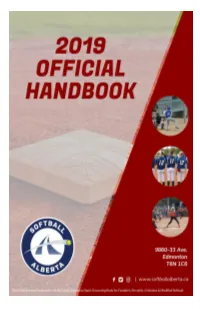 Softball Alberta 2019 Handbook