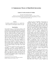 A Commonsense Theory of Mind-Body Interaction