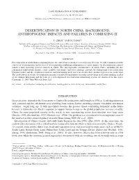 Desertification in North China: Background, Anthropogenic Impacts and Failures in Combating It
