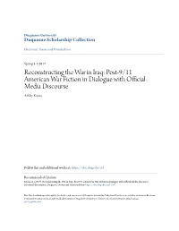 Post-9/11 American War Fiction in Dialogue with Official-Media Discourse (Doctoral Dissertation, Duquesne University)