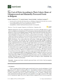 The Cost of Diets According to Their Caloric Share of Ultraprocessed and Minimally Processed Foods in Belgium