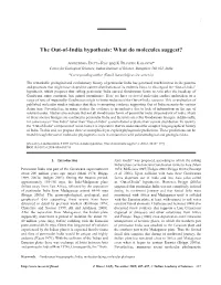 The Out-Of-India Hypothesis: What Do Molecules Suggest? 687