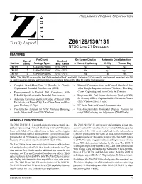 Z86129/130/131 Ntsc Line 21 Decoder