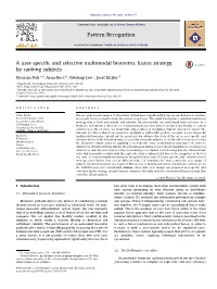 A User-Specific and Selective Multimodal Biometric Fusion Strategy by Ranking Subjects