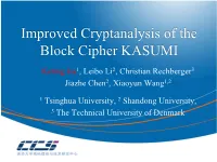 Introduction to the Block Cipher KASUMI