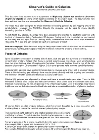 Observer's Guide to Galaxies
