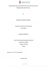 Phytosociological Study of Andrew's Field and Tsaba-Tsaba Nature Reserve