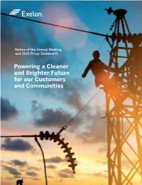 Powering a Cleaner and Brighter Future for Our Customers and Communities Table of Contents