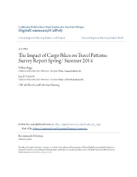 The Impact of Cargo Bikes on Travel Patterns: Survey Report Spring