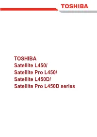 Toshiba SATELLITE L450-17F User Guide Manual Operating Instructions