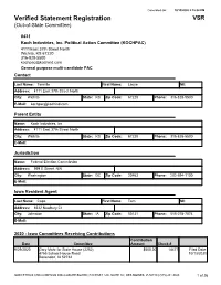 Verified Statement Registration VSR (Out-Of-State Committee)