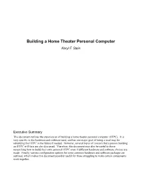 Building a Home Theater Personal Computer Karyl F