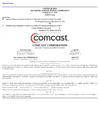 COMCAST CORPORATION (Exact Name of Registrant As Specified in Its Charter)