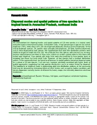 Dispersal Modes and Spatial Patterns of Tree Species in a Tropical Forest in Arunachal Pradesh, Northeast India