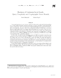 Hardness of Continuous Local Search: Query Complexity and Cryptographic Lower Bounds
