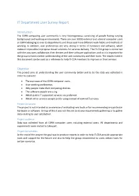 IT Department User Survey Report