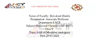 SAR of Morphine Analogues Date.28/03/2020