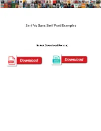 Serif Vs Sans Serif Font Examples