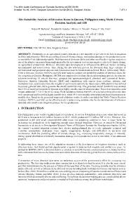 Site Suitability Analysis of Diversion Dams in Quezon, Philippines Using Multi-Criteria Decision Analysis and GIS