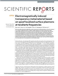 Electromagnetically Induced Transparency Metamaterial Based