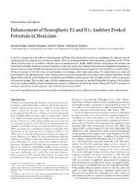 Enhancement of Neuroplastic P2 and N1c Auditory Evoked Potentials in Musicians