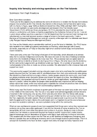 Inquiry Into Forestry and Mining Operations on the Tiwi Islands