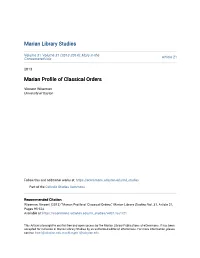Marian Profile of Classical Orders