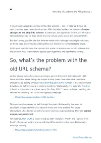 New Dblp URL Scheme and API Updates | 1