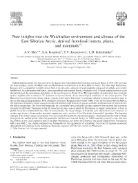 New Insights Into the Weichselian Environment and Climate of the East Siberian Arctic, Derived Fromfossil Insects, Plants, and Mammals$