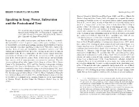 Speaking in Song: Power, Subversion and the Postcolonial Text