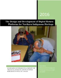 The Design and Development of Digital Return Platforms for Northern Indigenous Heritage