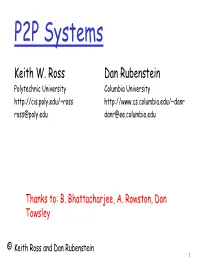 Tutorial on P2P Systems