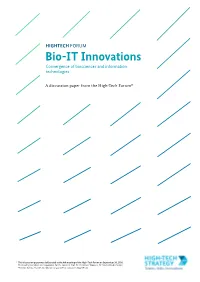 Bio-IT Innovations Convergence of Biosciences and Information Technologies