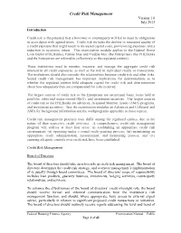 Credit Risk Management Version 1.0 July 2013 ______Introduction