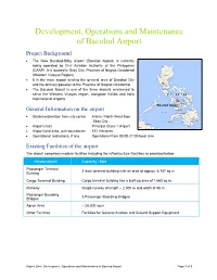 Development, Operations and Maintenance of Bacolod Airport