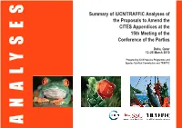IUCN / TRAFFIC Analyses of the Proposals to Amend the CITES