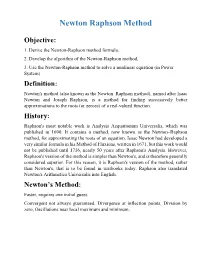 Newton Raphson Method