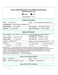 Prison Rape Elimination Act (PREA) Audit Report Adult Prisons & Jails