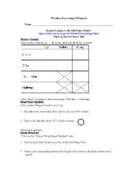 Weather Forecasting Webquest