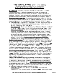 WHO IS GOD?) “Sound Doctrine, in Accordance with the Gospel.” (1Tim1:10-11) by Steven Rodrigue Section 2 - the Trinity and the Hypostatic Union