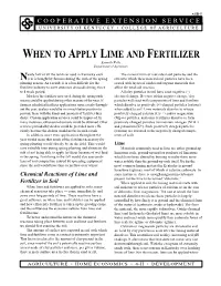 AGR-5: When to Apply Lime and Fertilizer
