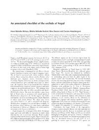 An Annotated Checklist of the Orchids of Nepal